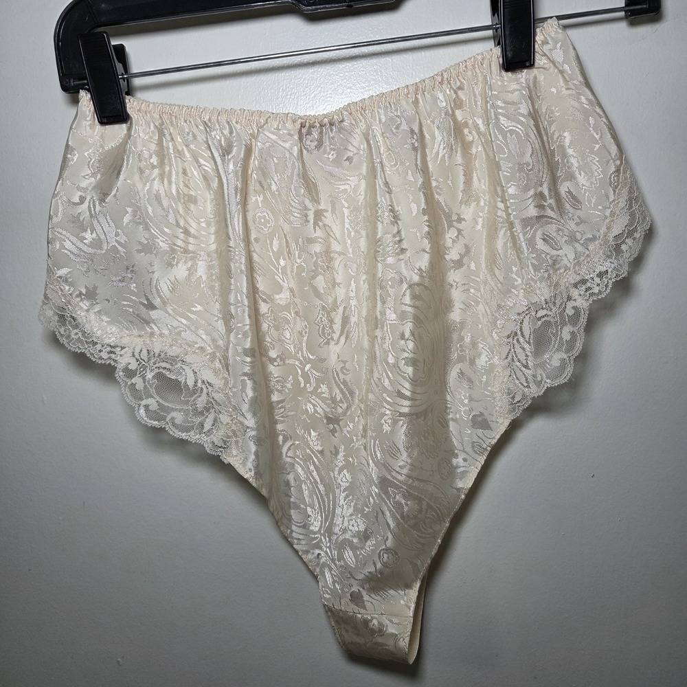 Jacquard Lace Cami Sequin Slip Top & Bottom Set Small Y2K Coquette Fairy Bride - Picture 6 of 13